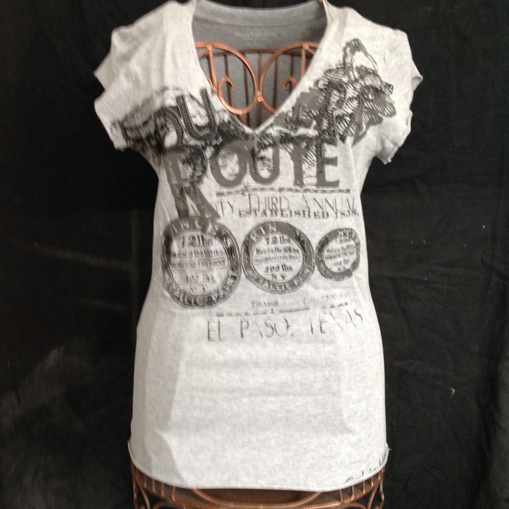 CALVIN KLEIN gray grey Tee T L